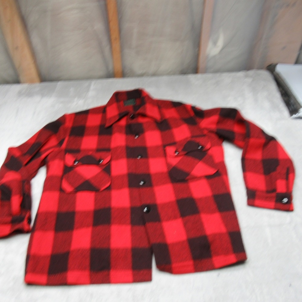 Chippewa Flannel Men 2XL‎ Red Wool Buffalo Plaid Jacket Woolen Mill RARE VTG 70s